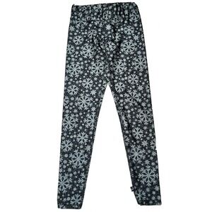 TEREZ Snowflake Print Made In USA Tall Band Stretch Leggings - Women Medium EUC